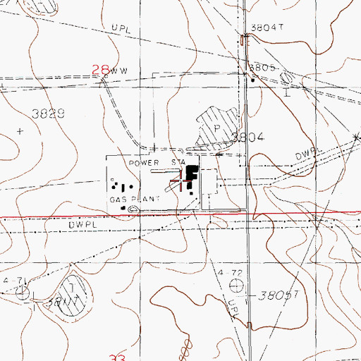 Topographic Map of Southwestern Public Services Cunningham Station, NM