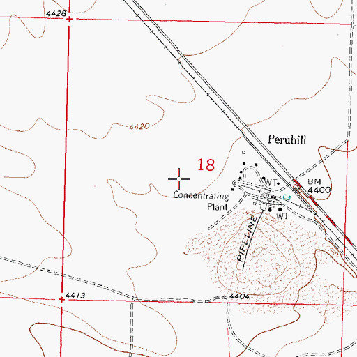 Topographic Map of Peru Mining Company, NM