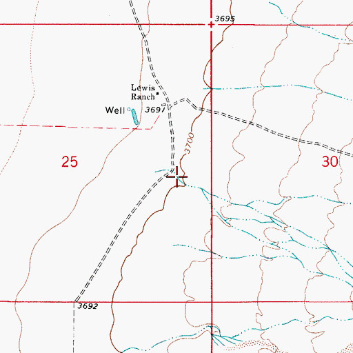 Topographic Map of Humphery Canyon, NM