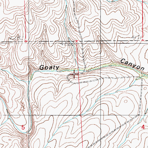 Topographic Map of Goaty Canyon, NM