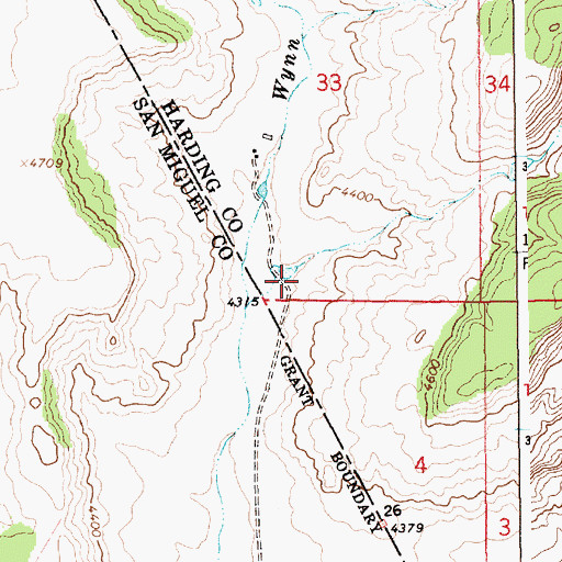 Topographic Map of Trigg, NM