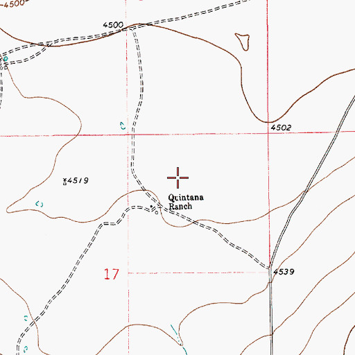 Topographic Map of Quintana, NM