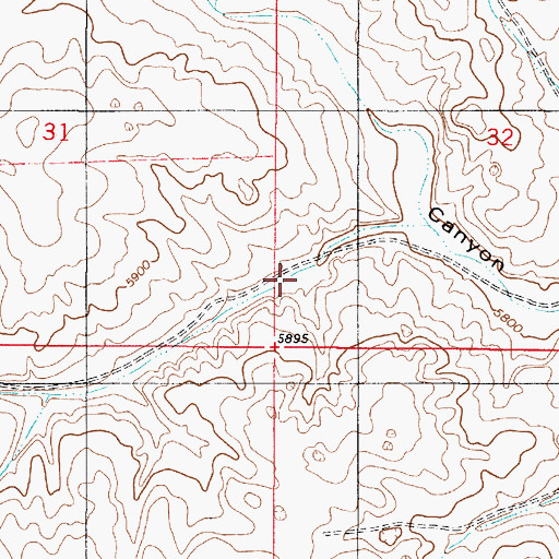 Topographic Map of Big Asperas Canyon, NM