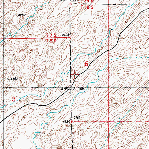 Topographic Map of Arimex, NM