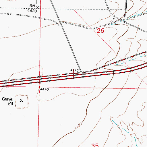 Topographic Map of 131 Airport Interchange, NM