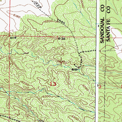 Topographic Map of Herrera, NM