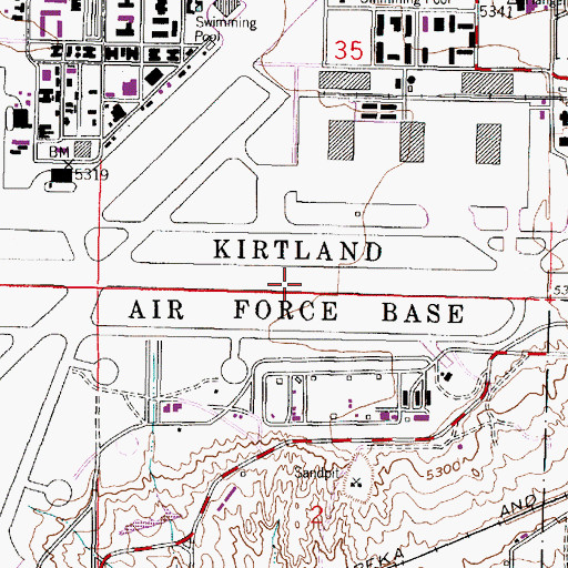Topographic Map of National Atomic Museum, NM