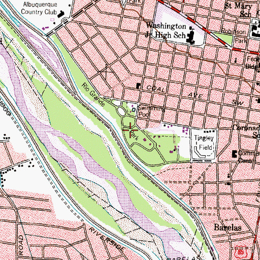 Topographic Map of Rio Grande Zoological Park, NM