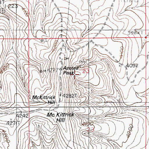 Topographic Map of Azotea Peak, NM