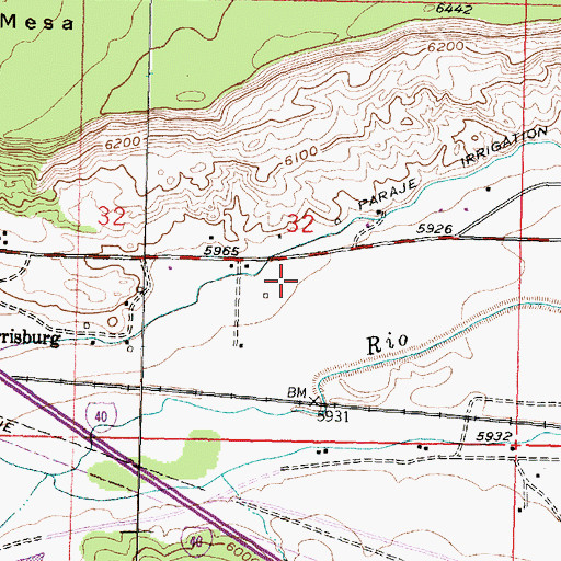 Topographic Map of 104-Cubero Interchange, NM