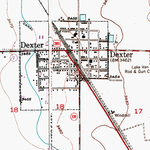Topographic Map of First Presbyterian Church, NM