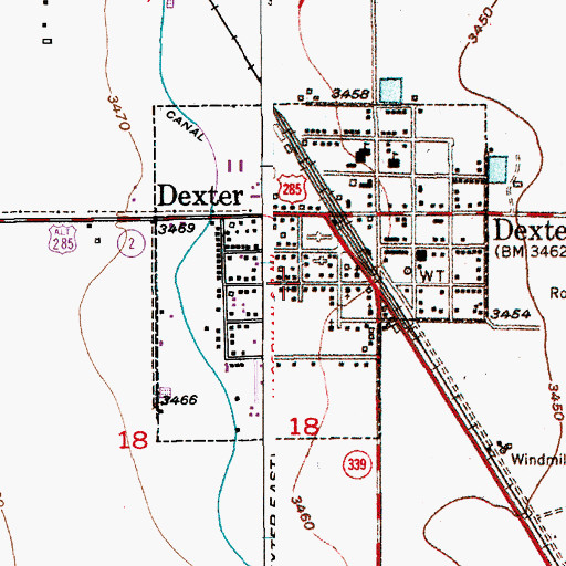 Topographic Map of Church of Christ, NM