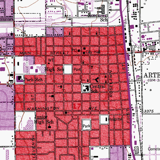 Topographic Map of First Methodist Church South, NM