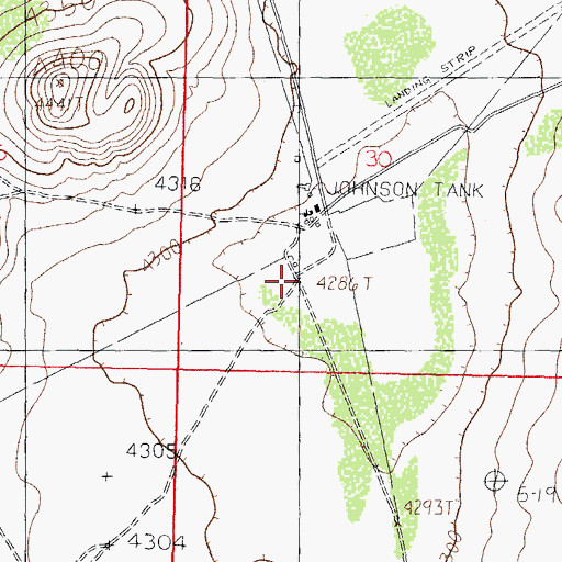 Topographic Map of Johnson Ranch Tank, NM