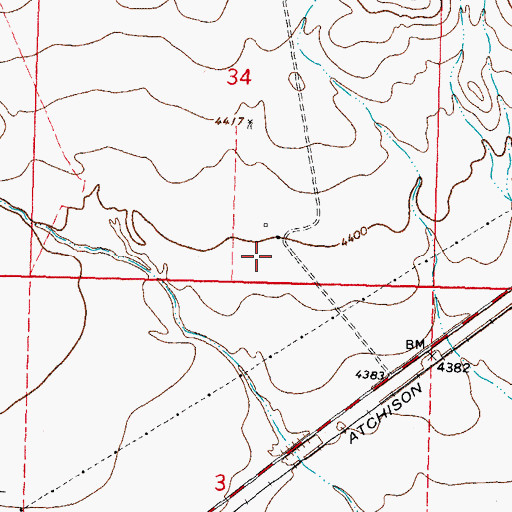 Topographic Map of Manning, NM