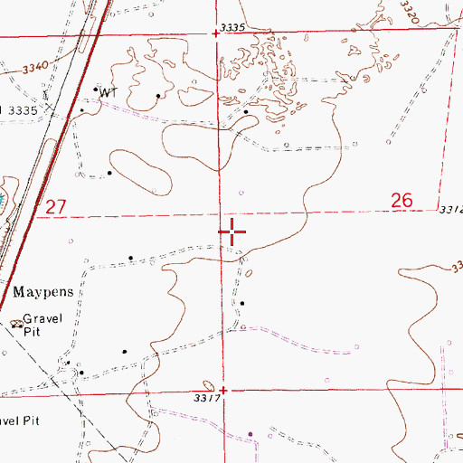 Topographic Map of Maypens, NM