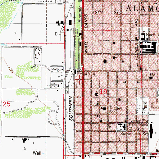 Topographic Map of Space Center Teacher-Student Resource Center, NM