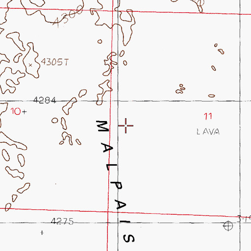Topographic Map of The Malpais, NM