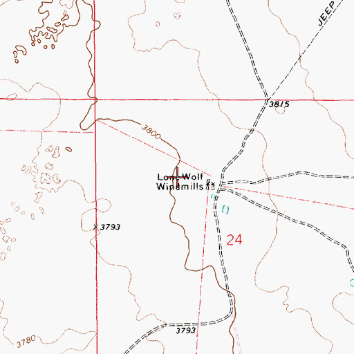 Topographic Map of Lonewolf Well, NM