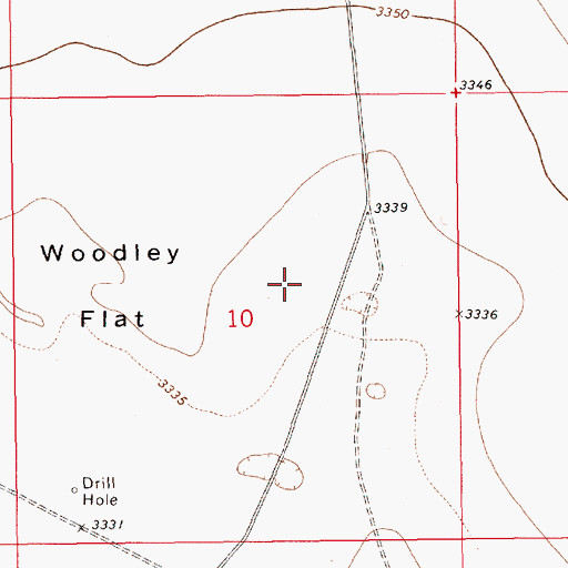 Topographic Map of Woodly Flat, NM
