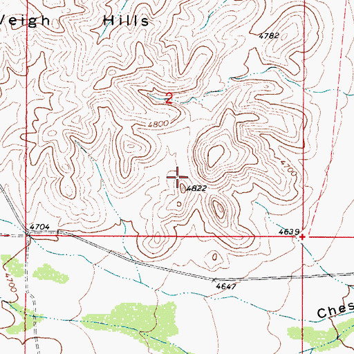 Topographic Map of McVeigh Hills, NM