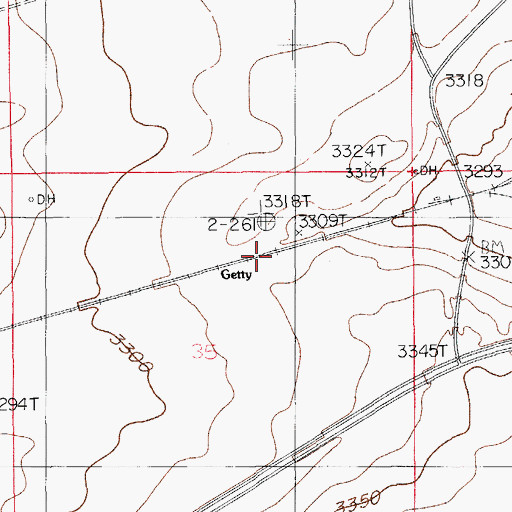Topographic Map of Gettysburg, NM
