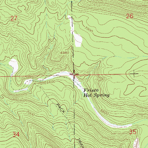 Topographic Map of Upper Frisco Hot Springs, NM