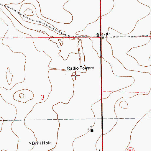 Topographic Map of Milnesand Natural Gas Mast, NM