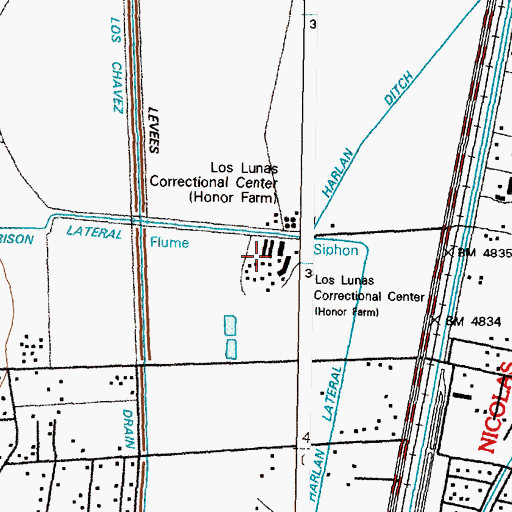 Topographic Map of Central New Mexico Correctional Faciltiy Library, NM