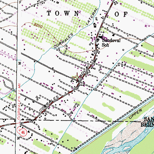 Topographic Map of Corrales Community Library, NM