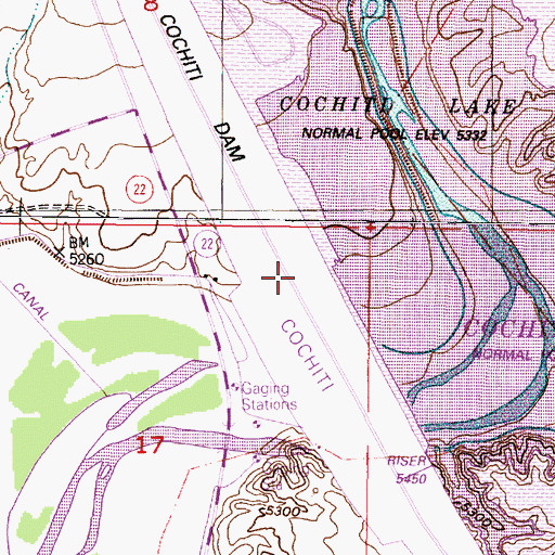 Topographic Map of Cochiti Lake Community Library, NM