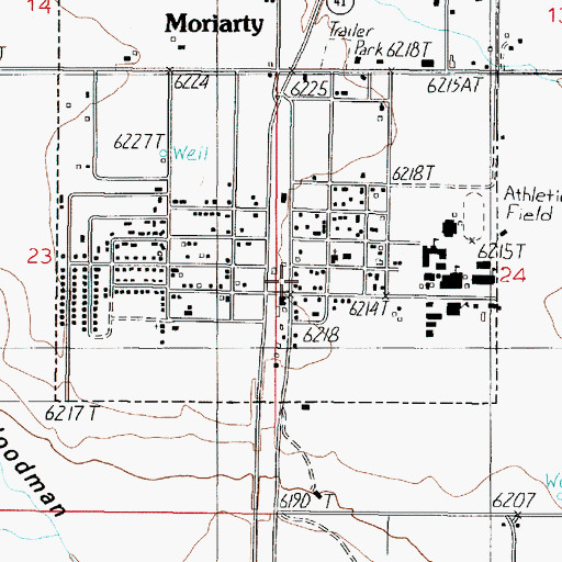 Topographic Map of Moriarty Community Library, NM