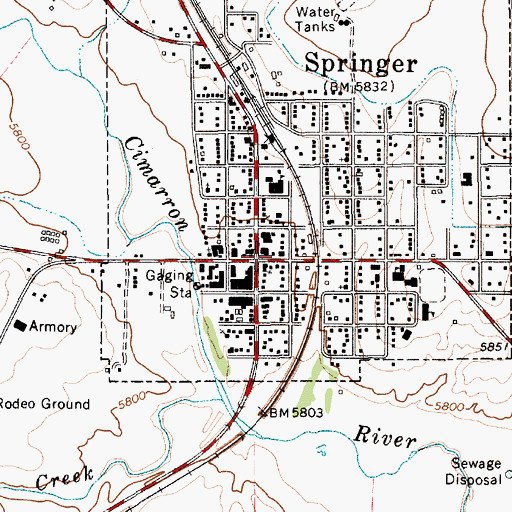 Topographic Map of New Mexico Boys School Library, NM