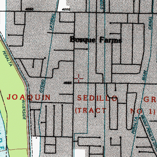 Topographic Map of Bosque Farms Community Library, NM