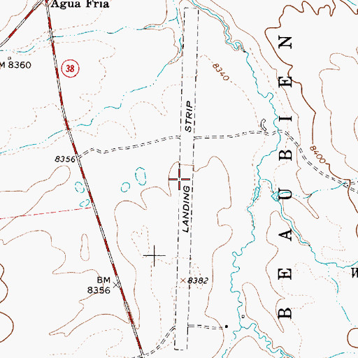 Topographic Map of Angel Fire Community Library, NM