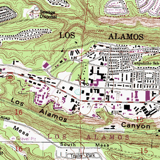 Topographic Map of Los Alamos County Historical Museum, NM