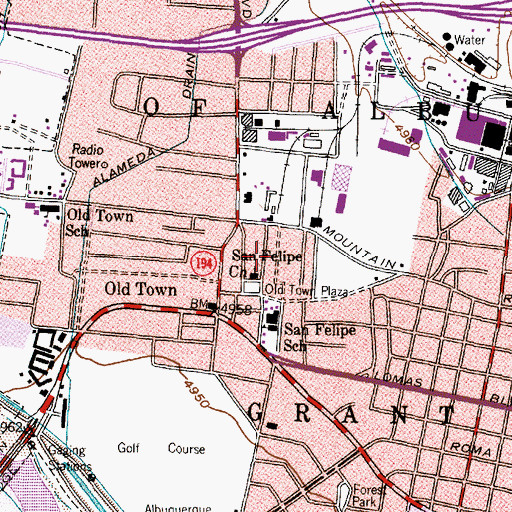 Topographic Map of Albuquerque Museum, NM