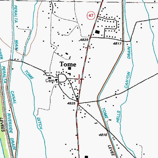 Topographic Map of Immaculate Conception Parish Museum, NM