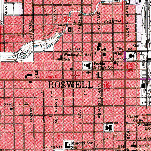 Topographic Map of Historical Center for Southeast New Mexico, NM