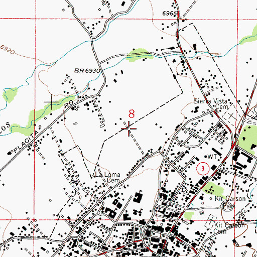 Topographic Map of The Harwood Foundation, NM