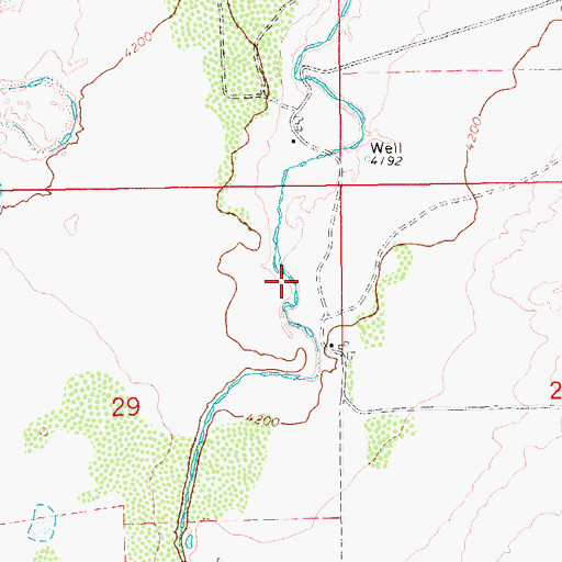 Topographic Map of Baker, NM