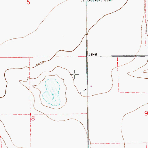 Topographic Map of Beevers, NM