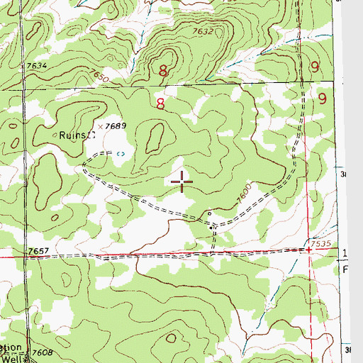 Topographic Map of Bumpass, NM