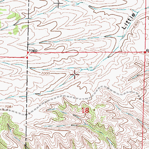 Topographic Map of Little Knisley Canyon, NM