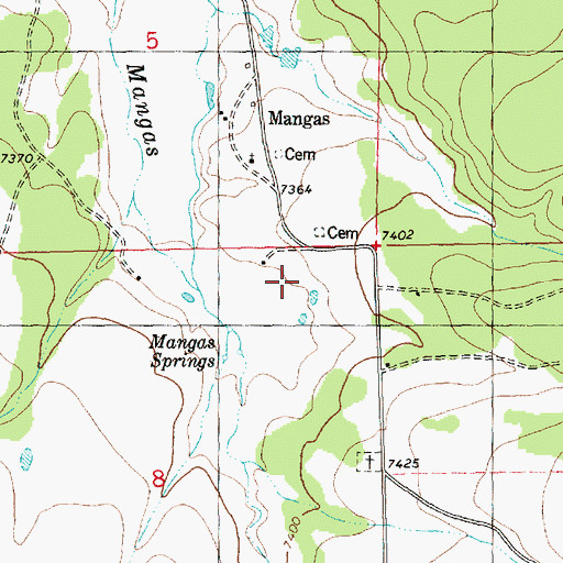 Topographic Map of Leyba, NM