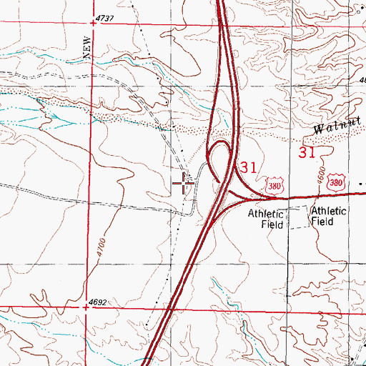 Topographic Map of 179 United States 380 San Antonio Interchange, NM