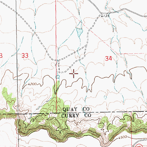 Topographic Map of Rusk Hill, NM