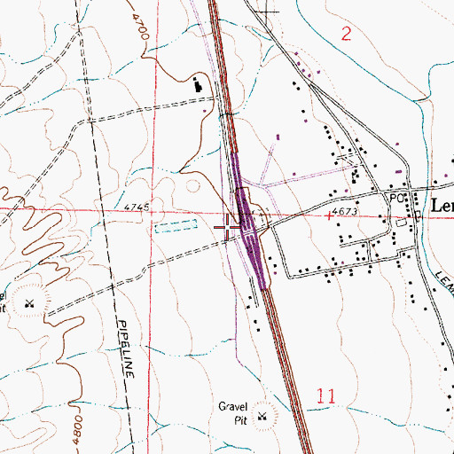 Topographic Map of 156 Lemitar Interchange, NM
