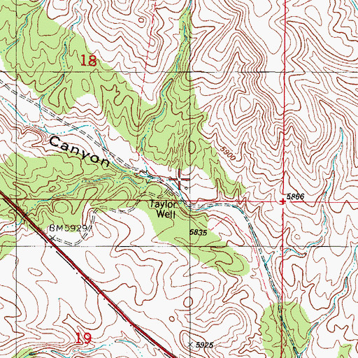 Topographic Map of Naulda, NM