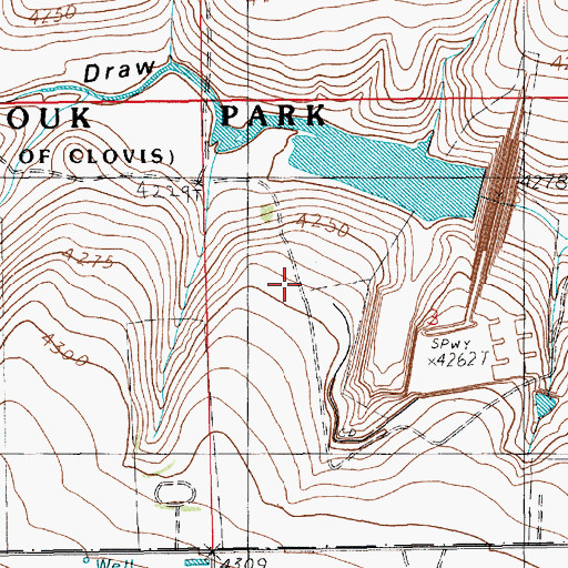 Topographic Map of Ned Houk Memorial Park, NM